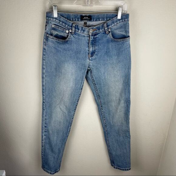 A.P.C. Blue Skinny Jeans Women’s Size 27 Light Wash Mid Rise Classic Fit Denim - Picture 2 of 7